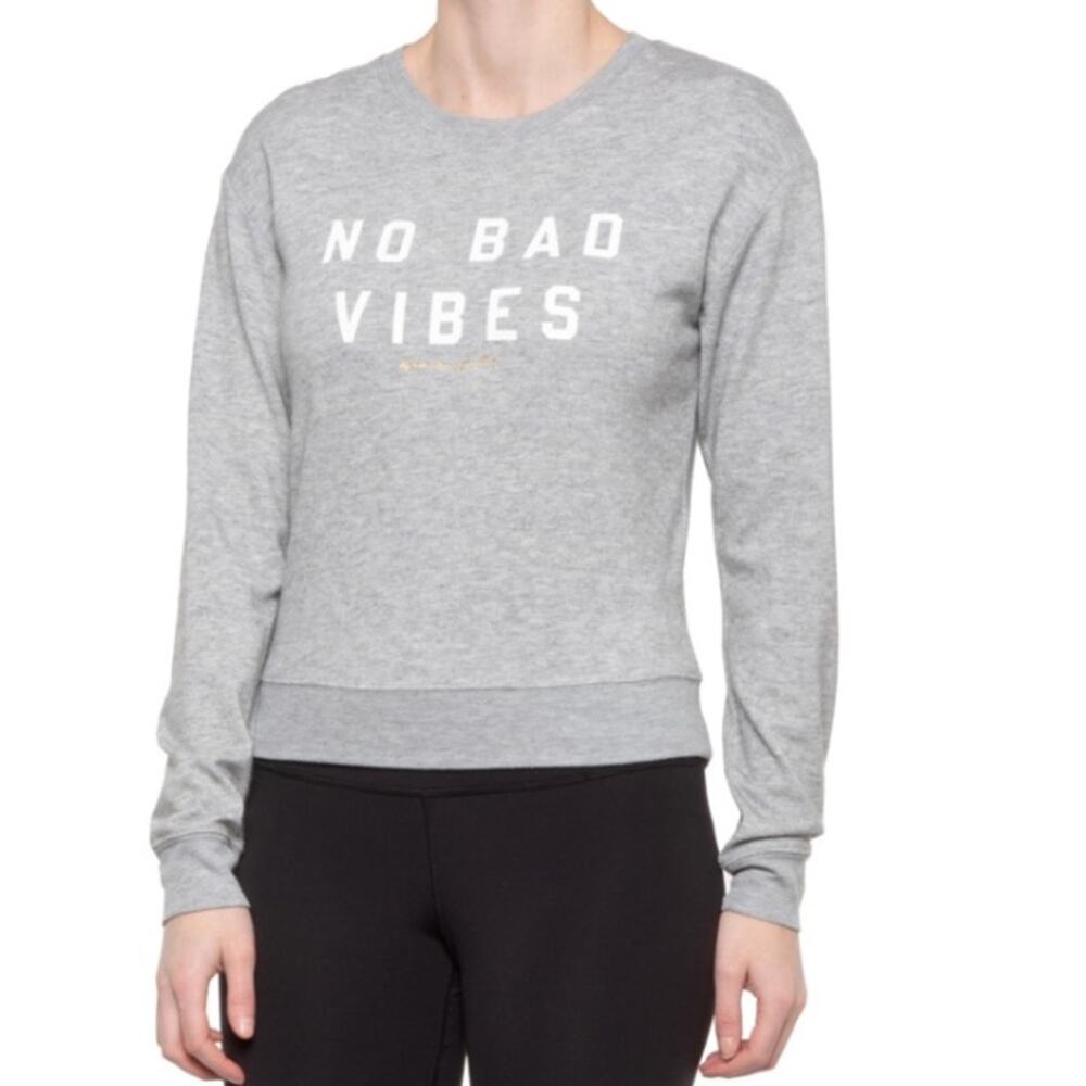 NWT Spiritual gangster no bad vibes sweatshirt sz XS gray